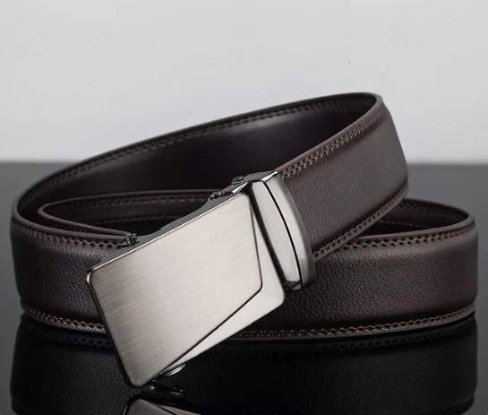 Ceinture Cuir Hommes Avec Boucle Métallique Automatique